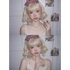 Eileen Short Gold Wig Harajuku Style GAL Heat Resistant Natural Fluffy Curly Perm Medium Wig Curly Hair Small Face Effect With Net