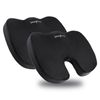 SnugPad Black Memory Foam Seat Cushion - Sciatica, Back, Hip, and Tailbone Pa...