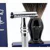 2 Pcs Men's Shaving Set.Comes with Black Badger Shaving Brush & De Safety Razor(Blades Not Included)