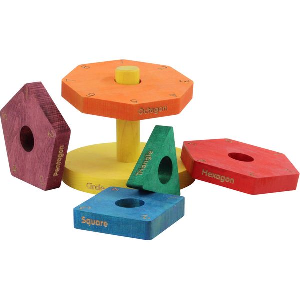 Shape Stacker in Rainbow Colors - Made in USA