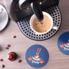 SpongeBob Mr. Krabs Pose Round Ceramic Coasters, Set of 2, 3.9" Ceramic Stone & Cork Base