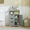 Gray Bathroom Cabinet Storage Organizer w/3 Drawers Shelf Stuff Display Rack