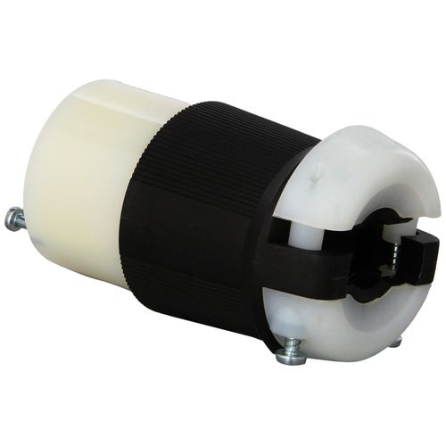 Hubbell HBL2433 Locking Connector, 20 amp, 3 Phase, 480V, L16-20R, Black and White