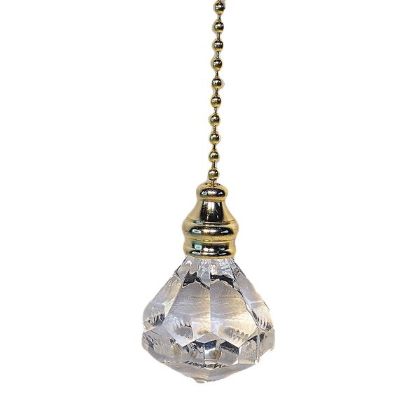 Gold and Crystal Effect Diamond Tear Drop Decorative Light Pull Switch