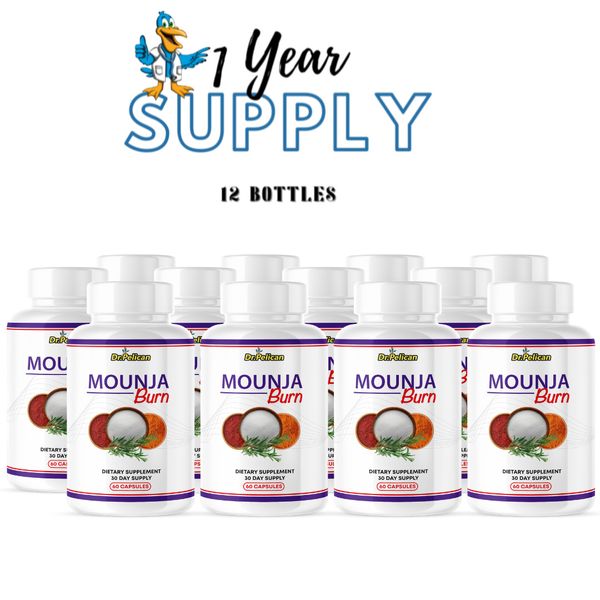 Mounja Burn- Heart & Immune Support- 12 Bottles- 720 Capsules