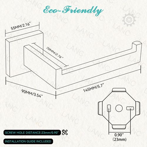 LANC Chrome Toilet Paper Holder, Bathroom Silver Toilet Paper Roll Holder Wall Mounted for Bathroom Washroom Modern TP Tissue Holder Dispenser 304 Stainless Steel Polished Right, A8807CP