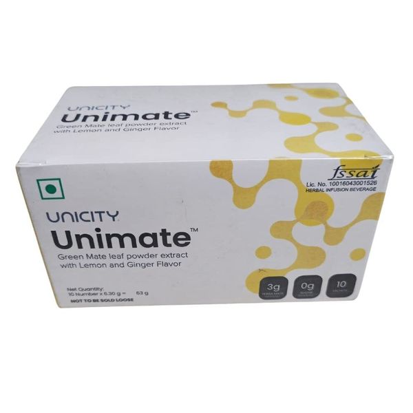 4XUnicity Pure Unimate Green Leaf  Powder Extract Lemon Ginger Flavour 40sachets