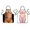 VIPbuy Set of 2 Pcs Novelty Aprons with 3D Muscle Man & Bikini Woman Funny Kitchen Aprons Waterproof Sexy Pinny Apron Adjustable Cooking Aprons for Couples BBQ Gifts