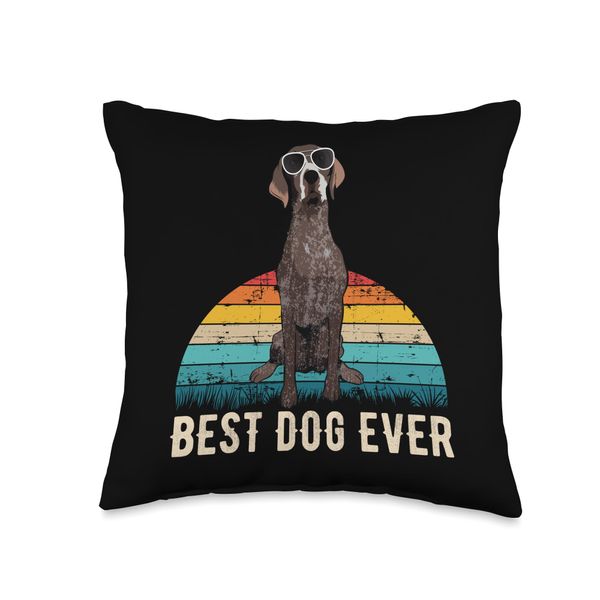 German Shorthaired Pointer GSP Shorthair Dog Throw Pillow