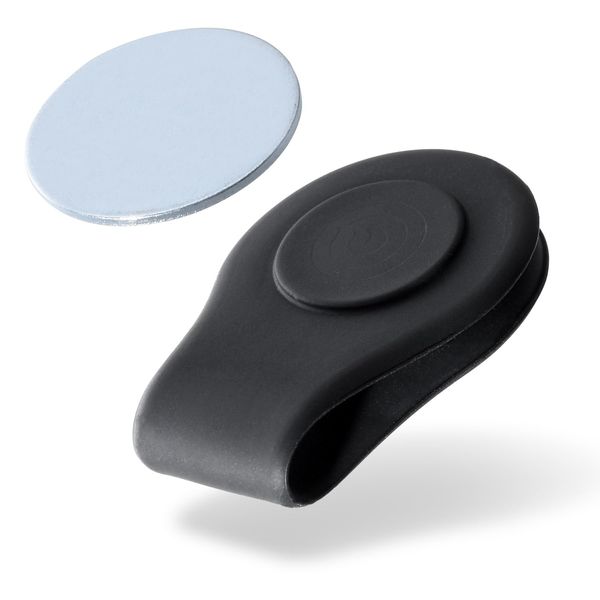 Sourire vivre Golf Marker, Magnet, Silicone Clip, Solid Color Marker, Rust Free Clip, Can Be Used Both Front and Back, Easy to Put on and Take Off, Golf Mark (Black)