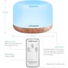 URPOWER 500ml Essential Oil Diffuser with Cool Mist Humidifier Function - 7 Color Changing LED Lights, 4 Timer Modes & Auto Shut-Off Ultrasonic Aromatherapy Scent Diffuser for Home, Office