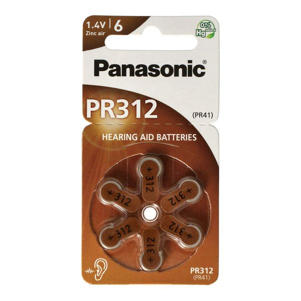 Panasonic TYPE 312 Hearing Aid Batteries Pack of 30