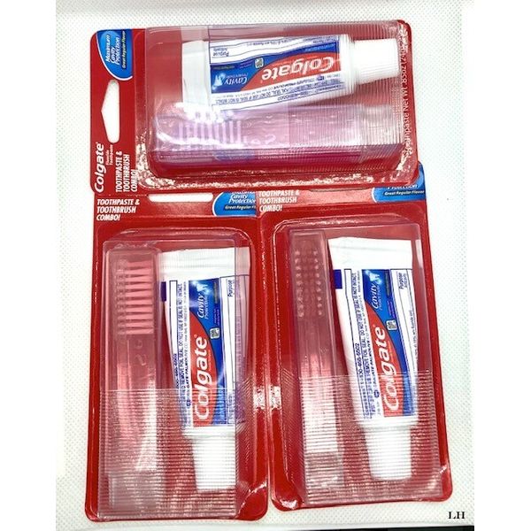Toothpaste Colgate & Toothbrush Set ( 3 Pack Travel size )