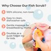 Innobaby Bathin' Smart Silicone Fish Bath Scrub, Light Pink/Fuchsia