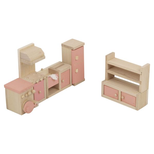 URBN-TOYS Children Wooden Doll House Furniture Gift Toy Sets (Kitchen)