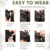 Hetto Ponytail Hair Extensions Ash Blonde mix #613 Blonde Ponytail Human Hair Extension Real Remy Ponytail Extensions Human Hair Natural Thick 18 Inch 80g