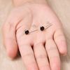 Philip Jones Sterling Silver Black Onyx Gemstone Drop Earrings