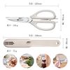 PAUDIN Kitchen Scissors, Multi-functional Kitchen Scissors, Magnetic Suction Storage Case, Disassembly, Dishwasher Safe, Stainless Steel, Rust Resistant, White