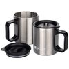 Valiant Insulated Camping Mug Twin Pack, Silver