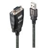 LINDY 42686 USB to RS232 Serial Converter with COM Retention, Black