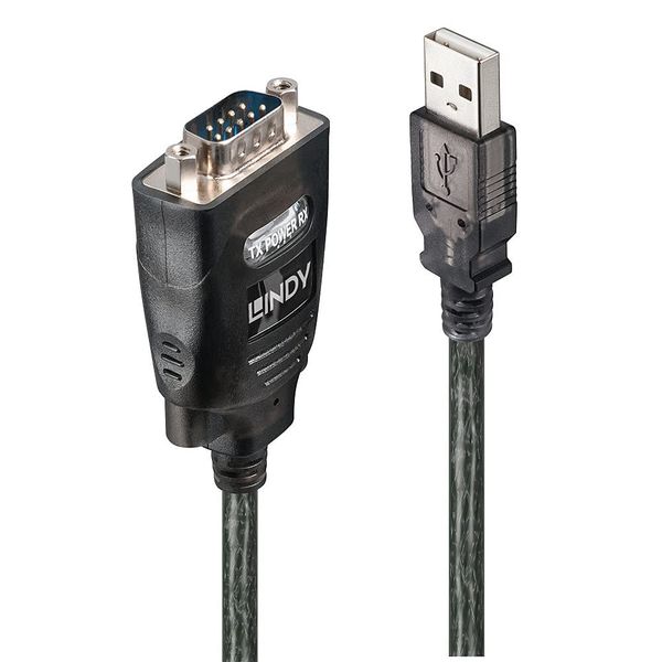LINDY 42686 USB to RS232 Serial Converter with COM Retention, Black