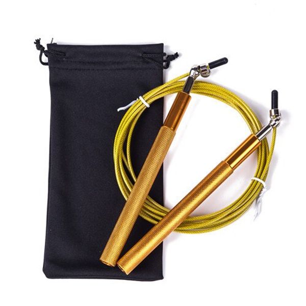 Crossfit Jump Rope Crossfit Speed ​​Jump Rope 3M Metal Bearing Handle Adjustable Jump Rope Corda, 07 gold