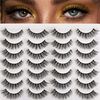 Newcally False Eyelashes Natural 3D Lashes Cat Eye Look Faux Mink Lashes Fluffy Strip 14 Pairs, Multipack