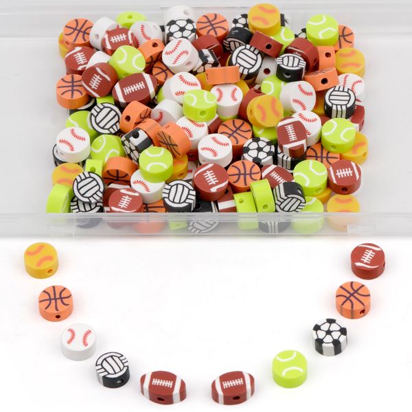 GMMA 180 Pcs Polymer Clay Beads for Bracelets Charms Making Pony Beads Shapes for Friendship Bracelets Spacer Beads Supplies for DIY Bracelet Earring Necklace Jewelry Making (Colorful Balls)