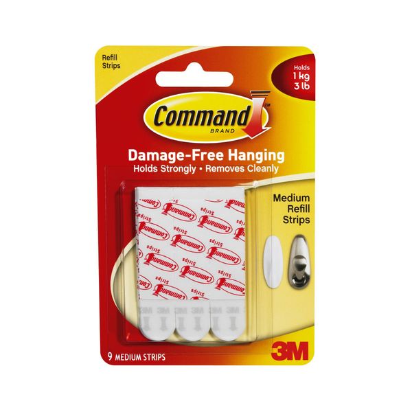 Command Medium Mounting Refill Strips, 27-Strip