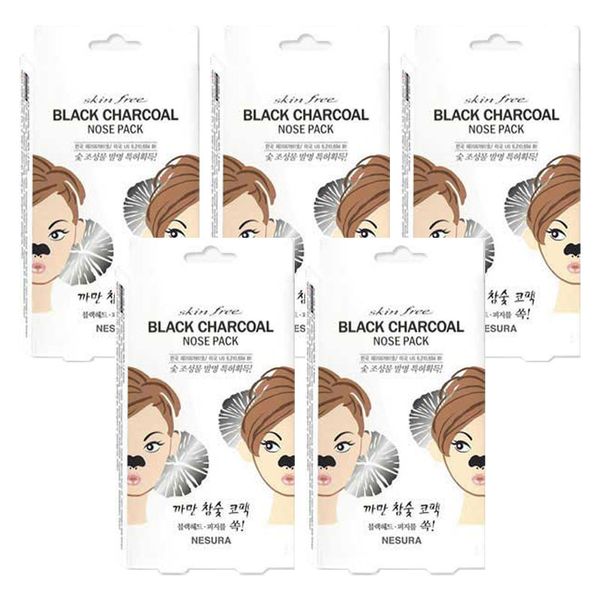 Skin Free 5] Nesura Black Charcoal Nose Pack (8 pieces) Nose Pack/Patch