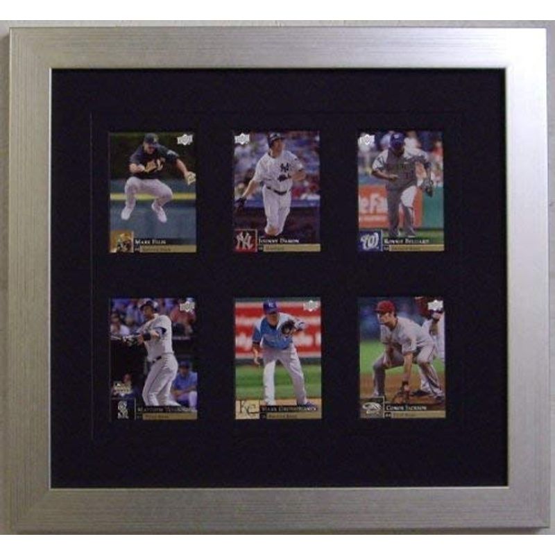 Trading Card Display Frame for 6 Cards- Black (Black Trim) Matting and ...