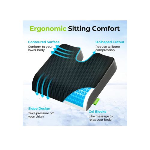 AUVON Cooling Gel Seat Cushion for Office Chair, FSA HSA Eligible, Large Tail...