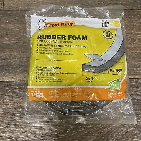 Frost King R534H Sponge Rubber Foam Tape 5/16", Black, 3/4"W, 5/16"T, 10ftL