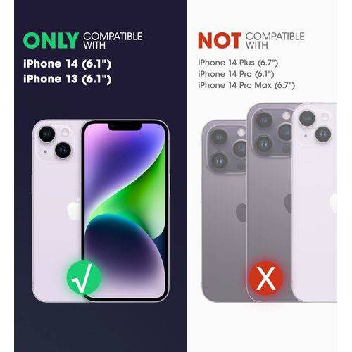 i-Blason iPhone 14 (2022) / iPhone 13 (2021) 6.1 Inch Case with Built-in Screen Protector, Transparent Back, Shockproof Airbags Bumper [Ares Series] 360 Degree Full Protection (Green)