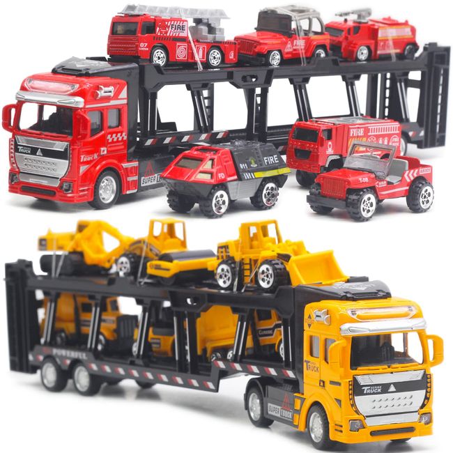 Jecimco Car Toy, Kids Mini Car Set, Educational Toy, Work Vehicle, Fire Truck, Ladder Truck, Boys, Girls, Birthday Gift, Construction Vehicle, Toy Indoor Play, Construction Vehicle Set