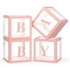 Baby Shower Boxes Party Decorations - 4 pcs Pink Transparent Balloon Boxes