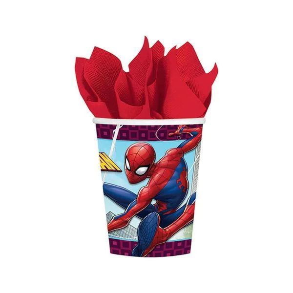 Spider-Man Webbed Wonder Cups - 9 oz. (Pack of 8) - Vibrant & Disposable Superhero Party Cups - Perfect for Themed Celebrations, Kids & Fans