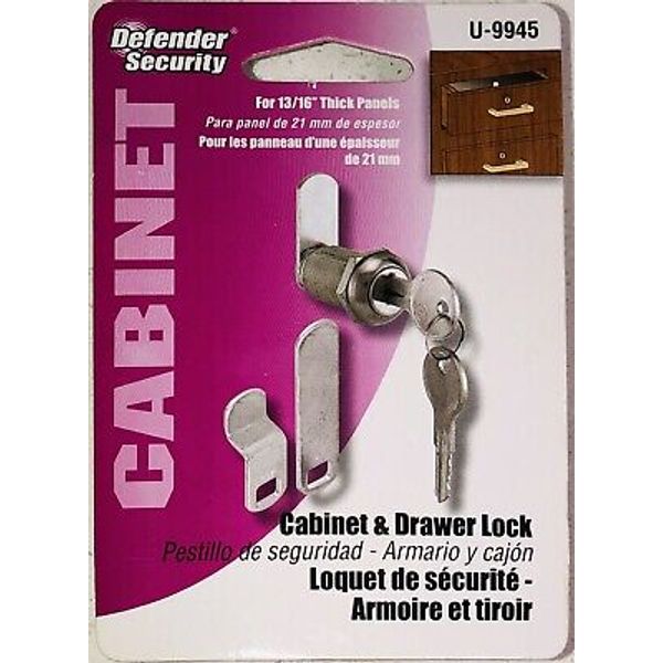 Stainless Steel Desk Drawer Lock Keys 13/16” U9945 Security File Cabinet Diecast