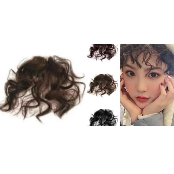 1Pc Dark Brown Fake Fringe Bang Clip-in Hair Extension Hairpiece, Natural Fluffy Curly Heat Resistant Highlight Wig Headwear, for Girl Lady Women Anime Party Cosplay Wedding Dating，Hair Care