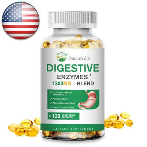 Digestive Enzymes Prebiotic & Probiotics Gas, Constipation Bloating Relief 120ct
