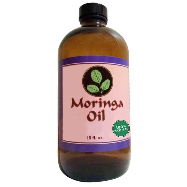 Moringa Oil by Moringa Energy Life - 16.9oz (500ml) 100% Pure, Cold Pressed, Food Grade Edible, Use to Rejuvenate, Moisturize & Heal Face, Body, Skin, Hair care. Pop top lid