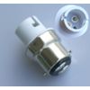 Clockjuan 2 Pcs Silver B22 to B15 / BA15D / B15D Halogen or LED Bulb Adapter Lamp Socket Light Bulbs