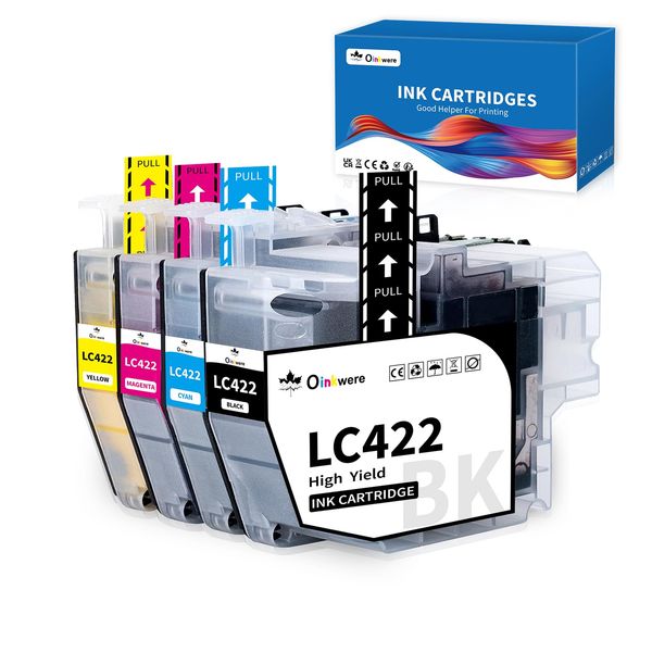 OINKWERE LC422 LC-422 Ink Cartridges for Brother LC422 LC422XL LC422VAL Ink Cartridges Multipack for Brother MFC-J5340DW MFC-J5345DW MFC-J5740DW MFC-J6540DW MFC-J6940DW Printer (4-Pack)