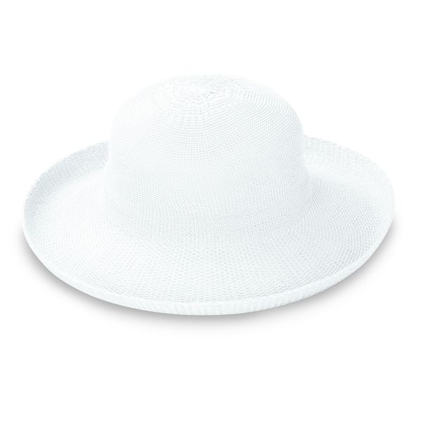 Wallaroo Hat Company Women’s Petite Victoria Sun Hat – Packable Design and Adjustable Sizing for Smaller Crown Sizes – Sophisticated Style for Parties, Beach and Outdoor Events (White)