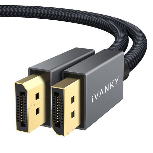 DisplayPort Cable, iVANKY DP Cable 165Hz, High Speed [2K@165Hz, 2K@144Hz, 4K@60Hz, 3D] DisplayPort to DisplayPort Cable, Nylon Braided & Gold-Plated, Compatible Laptop, PC, Gaming Monitor, TV - 1M