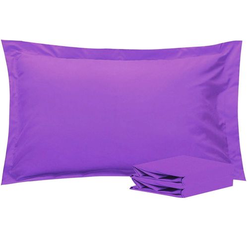 NTBAY King Pillow Shams - 2 Pack Brushed Microfiber 20x36 Sham Covers - Super Soft and Cozy, Wrinkle, Fade, Stain Resistant 20x36 Inches Oxford Pillowcases, Purple