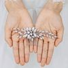 Handcess Bride Wedding Crystal Hair Combs Silver Leaves Headpiece Rhinestone Bridal Hair Accessories for Women and Girls