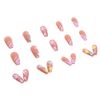 Set of 24 False Nail Square Glitter Small Flower Cute Fairy Nails Nail Tips