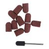 Nail Drill Bits Set, 10 Pcs Nail Grinders Drill Bits Manicure Machine Tools Sand Manicure Pedicure Tool Nail Dedicated Head Grinding Sanding Cap Polisher(2#)