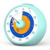 Visual Timer for Kids, 60-Minute Countdown Timer for Classroom, Desk Timer Kid Time Management Tools with Silent Operation, Pomodoro Timer Planet Rocket Pattern Blue
